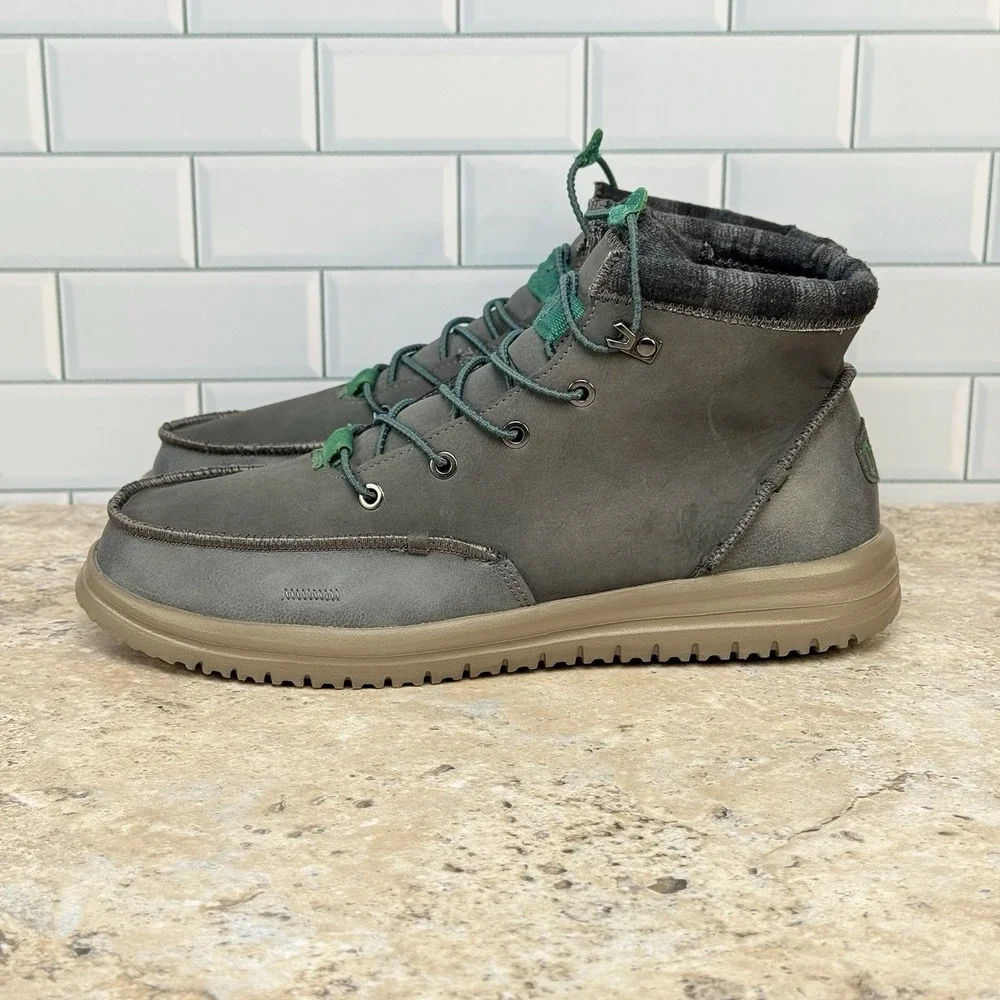 Hey Dude Bradley Boots - Men's 12 - Charcoal Grey Shoes Comfortable Lightweight